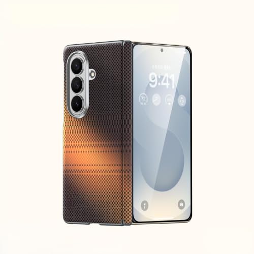 Coque Fold8 Ultra magnétique en cuir orange avec protection charnière et objectif