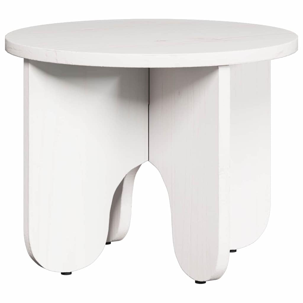 Hothingwell Couchtisch, rund, 2-teilig, weiß, Kiefernholz, massiv | Reines Design, einfache Montage, Verwendung im Innenbereich, Wohnzimmer, Pflege mit feuchtem Tuch