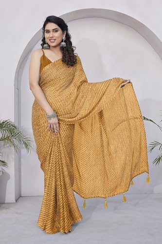 Image of MIRCHI FASHION Saree for Woman Chiffon Shibori Printed | Lightweight Regular Use and Professional Office Sari with Blouse Piece