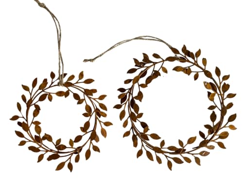 khevga Fensterdeko hängend – 2er Set Metall-Deko-Kranz im Rost-Look,...