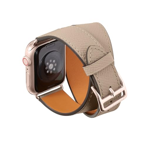 [BONAVENTURA] ダブルトゥール アップルウォッチレザーバンド【38mm/40mm/41mm/42mm, S/Mサイズ】（レザー [グレージュ ] N40SDTRG-GG