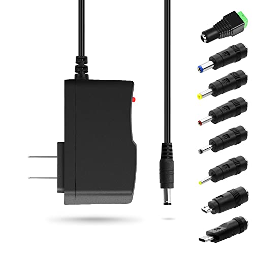 Aclorol 6V 2A Power Supply 12W 6V 1.5A 1A 0.5A 500mA AC/DC Adapter Universal Charger AC 100V-240V to DC 6 Volt 2 amp Repalcement Charger for Elliptical Monitor and More DC 6V Devices