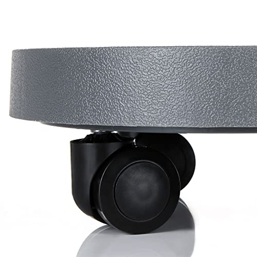 Ziqi 3Pcs 10 Inch Gray Plant Caddy, Round Flower Pot Mover, Dolly Planter Caddies With Wheels For Outdoor/Indoor Pallet Saucer Heavy Duty Garden - Loading Capacity 130 Lbs #TOP2