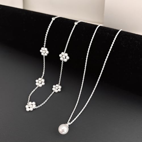 Image of Zeffy Gold Pearl Necklace for Women, Dainty 14K Gold /Silve Plated Layered Pearl Choker Pearl Earrings Pearl Bracelets Wedding Trendy Gold Jewelry Set for Women Gifts