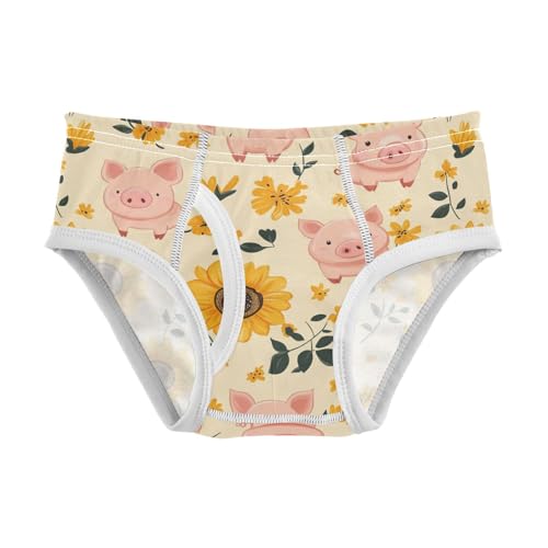Wusikd Cute Pigs Boys' Underwear Cotton Sunflower Boys Briefs Soft Toddler Underwear 2T