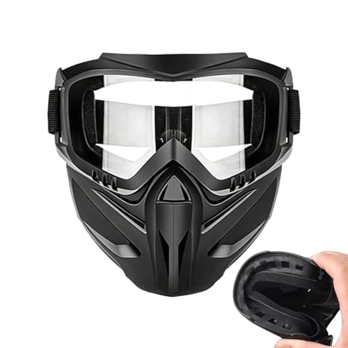 Anti Fog Motorcycle Face Cover - Wide Range Of Uses Windproof Shield With Detachable Goggles, 2 In 1 Adjustable Face Protection Cover | For Men Cycling Work...