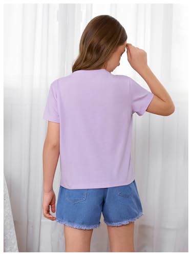 Image of WDIRARA Girl's Leopard Graphic T Shirt Crew Neck Short Sleeve Tee Shirts Cute Tops