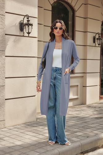 Image of GRACE KARIN Essential Solid Open Front Maxi Long Knitted Cardigan Sweater for Women