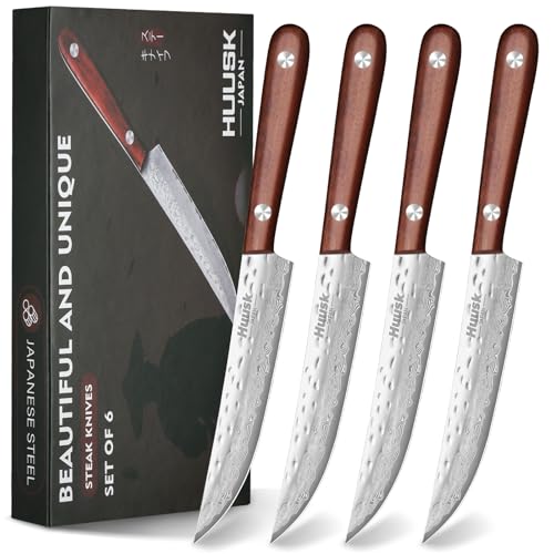 Huusk Knife Set, Steak Knives Set of 4, Japanese Steel ...