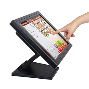 DONSU 17″ Touch Screen LED Display Monitor, Cash Register VOD System POS Stand Restaurant VGA LED Touch Screen Monitor HD for Restaurant Cafe Kiosk Retail