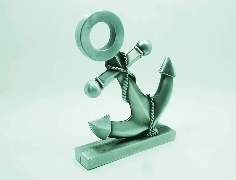 Estatua miniatura ancla de aleación de zinc plateada 5x1x6 pulg miniatura 7
