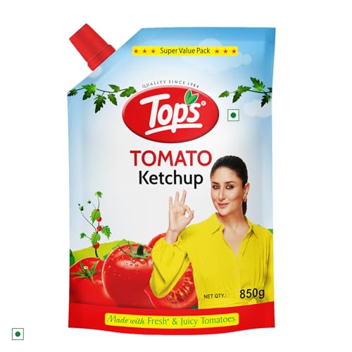 Image of TOPS Tomato Ketchup Spout -850 gm Spout | Made with the goodness of juicy hand-picked tomatoes| No Added Colour & Flavour (Pack of 3)