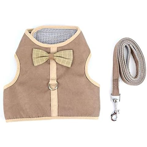 ZACAL Cat Harness and Lead Set | Escape Proof with Adjustable Buckle | Adjustable Size 32-54cm (Approx.) - Suitable Fit for Most Domestic Cats (Brown Luxury Style) Cover