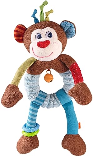 HABA 302999 - Greiffigur Affe Lino , Kuscheltier mit vielen Effekten zum Spielen und Entdecken , Baby-Spielzeug ab 6 Monaten