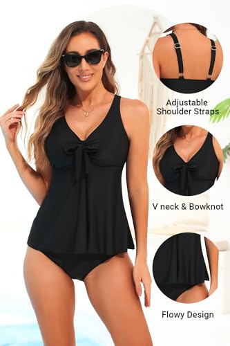 Image of Yonique Women's Flowy Tankini Top - Modest Swim Top with Loose Fit, No Bottom