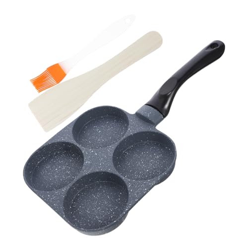 Cabilock Sartén para Huevos Antiadherente con Cuatro Compartimentos Pequeña Fácil de Limpiar para Desayuno Cocinas de Gas y Vitrocerámica