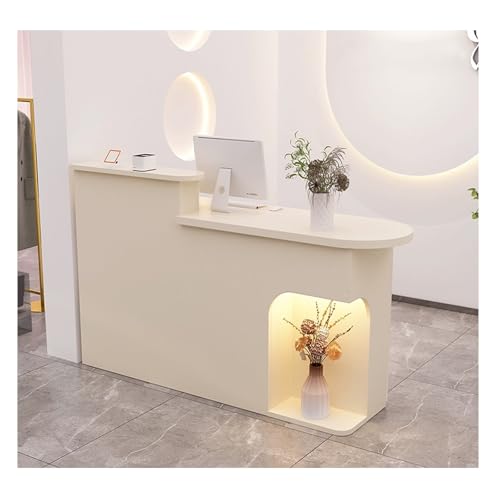 Nowoczesne biurko LED z zamykaną szufladą, stolik do biura, salonu, holu, biznesu - 120 cm uniwersalny blat roboczy