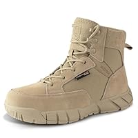 FREE SOLDIER Hiking Work Boots Women's Tactical Boots 6 Inches Lightweight Waterproof Military Boots Outdoors Desert Boots(tan 7)