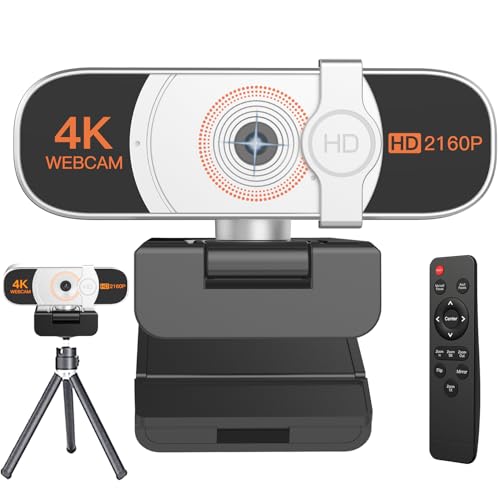 Nolansend 4K Webcam, Auto-Zoom,with Remote Control,Privacy Cover, White Balance, Webcam with...