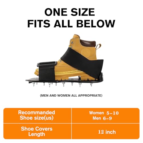 Image of Epoxy Floor Spiked Shoes Fully Assembled Gunite Spiked Shoes with 3 /4 inch Short Spikes for Garage Floor Epoxy, Overlays, Cover Installation,1 Pair (Black)