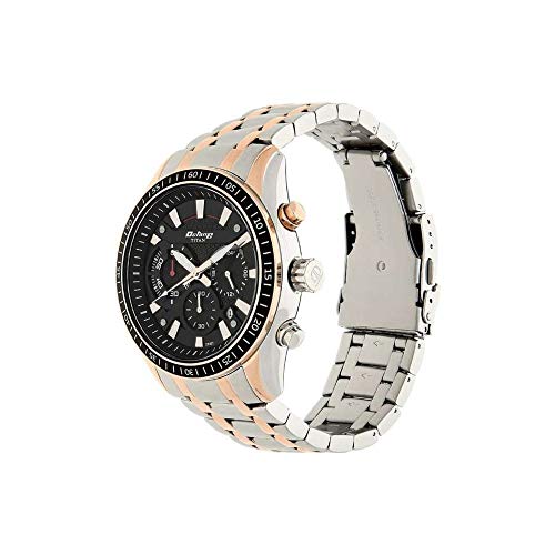 Titan Octane Black Chronograph Stainless Steel Strap watch for Men-NS90077KM03 - Image 3