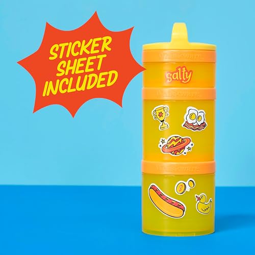 Image of Whiskware Solid Snack Containers, 3 Stackable Snack Cups, Yellow /Orange