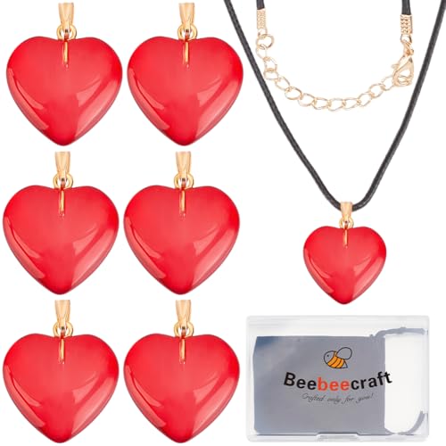 Pendentif cœur en verre gonflé Saint-Valentin pour créer vos bijoux tendance