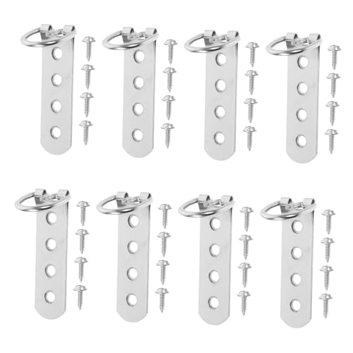 Image of 8pcs Picture Frame Hanging Hardware D-Ring Hangers Metal Screws Easy Install for Wall Decor