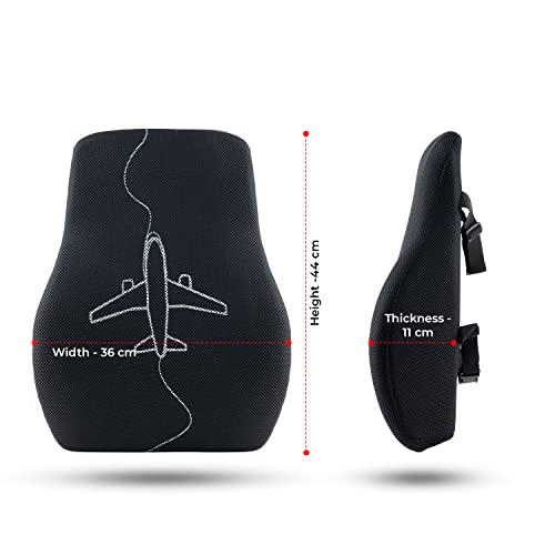 Image of Green Soul Echo Orthopedic Back /Lumbar Support Pillow| Backrest Cushion for Back Pain Relief & Posture Correction|Ideal Pure Memory Foam Back Pillow for Office Chair /Car Seat /Home Chair (Mesh Black)