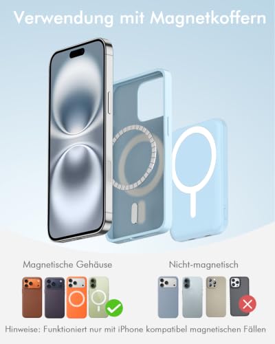 Podoru Powerbank für Magnetische, 5000mAh Wireless Power Bank für iPhone – Ansicht 2