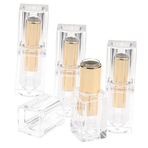 WEKADRIN 4 Piezas Tubo vacío de lápiz labial contenedor de maquillaje cosmético Material de embalaje para bálsamo labial tubos de plástico para lápiz labial tubo de bisel de lápiz labial