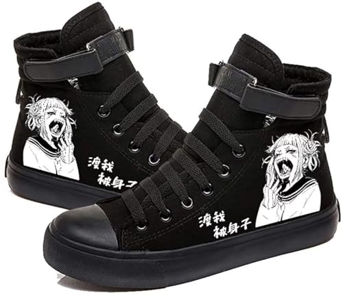 Anime MHA Shoes Unisex Canvas Sneakers High Top Lace ups Bakugou Katsuki Todoroki Shoto Hawks Dabi Shoes