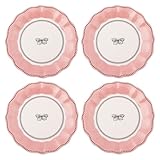 Karma, 8.75 inches Melamine Salad Plates Set of 4, Reusable Dishwasher Safe Plates for Outdoor and Indoor, Butterfly