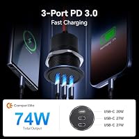 CamperXlite USB C Steckdose 12V 3-Port PD Aluminium(Deckel, 2PCS) | Einbau, 27W PD & 20W PD Typ C USB Buchse 12 Volt KFZ Dose Zigarettenanzünder Adapter für Wohnmobil Auto Boot LKW Wohnwagen – Ansicht 3