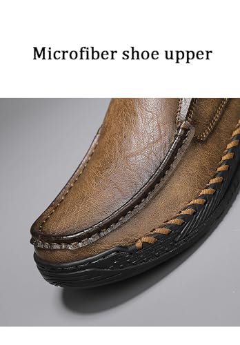 Men Slip On Leather Work Loafers Casual Outdoor Walking Shoes Comfortable Lightweight Driving Dress Shoes for Men2