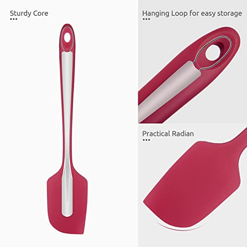 Image of U-Taste 14in Extra Large Silicone Spatula, 600F Heat Proof Scraper, Red
