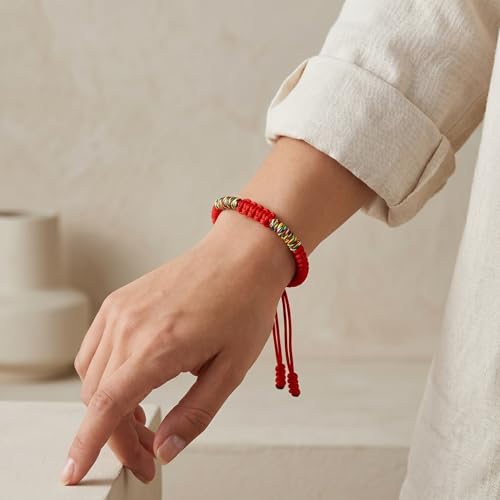 Chotsian Blessed Tibetan Buddhist Bracelets Braided Red String Vajra Knot Bracelets Gift for Loved Ones Multiple Styles Available (Red pattern) by Chotsian - Image 5