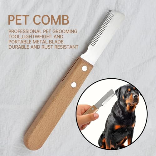 Image of Pet Comb, Dog and Cat Grooming Tool, Hair Cutting Scissors Alternative for Daily Care, Ideal for Shedding Control and Mat Removal