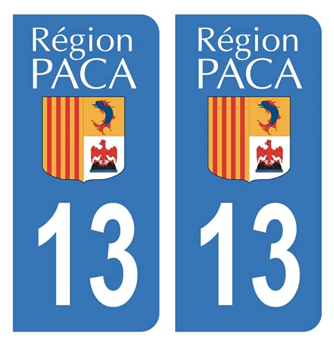HADEXIA Autocollant Stickers Plaque immatriculation Voiture Auto département 13 Bouches-du-Rhône Ancien Logo Région PACA