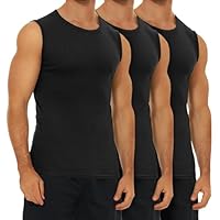 FALARY Herren-unterhemden 3er Pack Tank Top Schwarz 3XL gekämmte Baumwolle Sportunterhemden