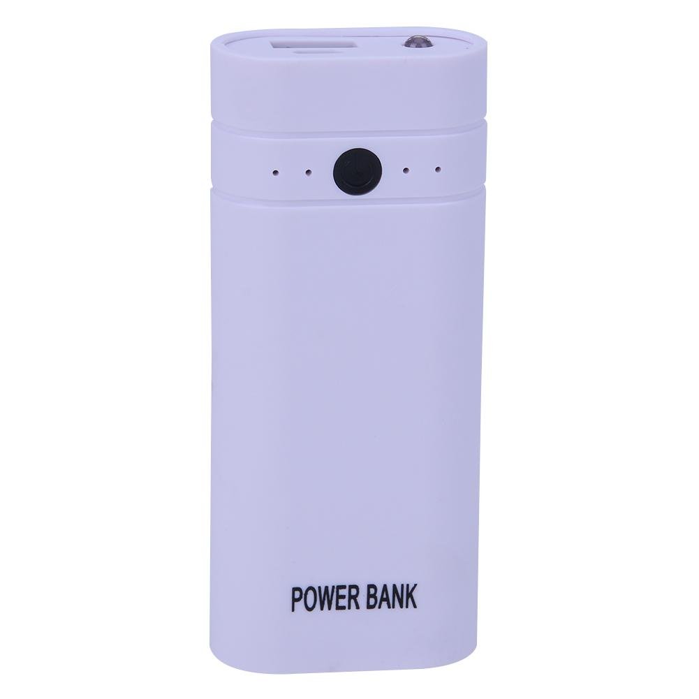 VIPECO Plastic Removable 2 18650 Batteries DIY Box with LED Flashlight(White)