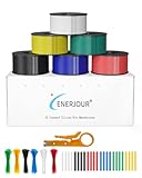 ENERJOUR 22 Gauge Wire 156FT, 22 AWG Flexible Silicone Cable, 6 Colors Each Wire Spool 26FT, Stranded Tinned Copper Cable Hook up Wiring kit for 12V 24V, DIY, Automotive, Battery, 200℃