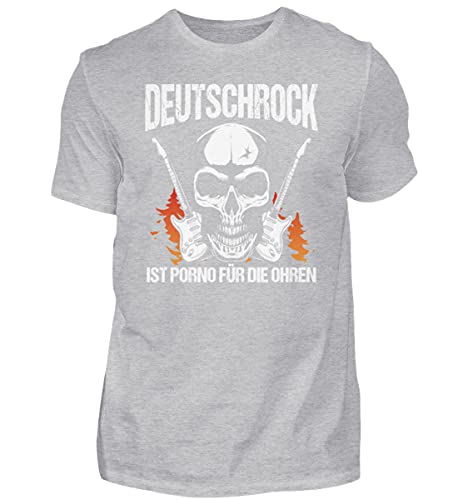 T-shirt homme gris chiné XXXL avec message imprimé Deutschrock ist Porno für die Ohren