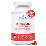 Bandini® Krillöl 3000 mg, reine Antarktis, 465 mg EPA und DHA, 90 Softgels