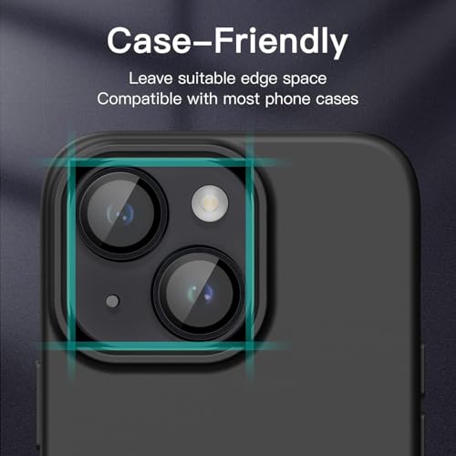 Image of DD SON Back Camera Lens Protector Tempered Glass For iPhone 14 /iPhone 14 Plus | Case Friendly with Edge to Edge Coverage and Easy Installation Kit, Pack of 1 (Blue)