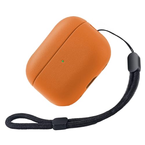 Teyomi Funda Compatible con AirPods Pro 3 con Correa de Mano, Funda Protectora para Apple Airpods Pro 3, Diseño de Textura, para Airpods Pro 3 Case Cover (Naranja)