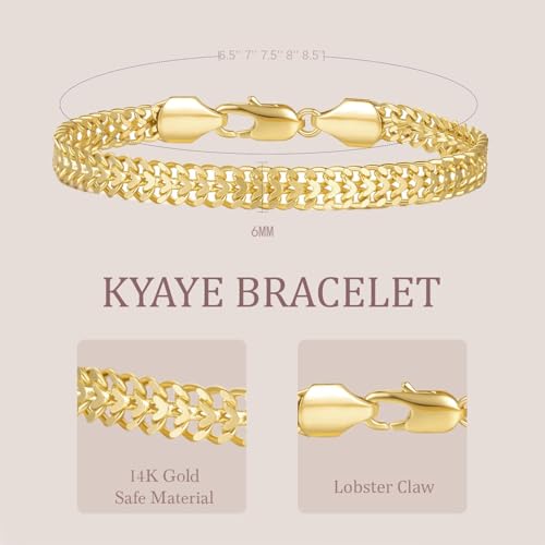 Pulsera cadena cubana de oro 14K para mujer y hombre miniatura 4