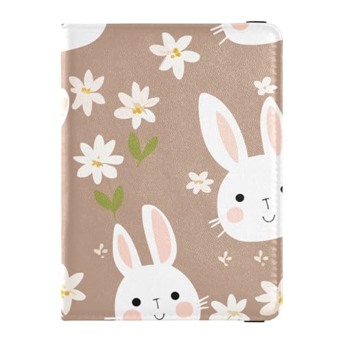 Portafoglio per passaporto e carte di vaccino con motivo coniglio e fiori porta combinato con slot per di vaccinazione portafoglio da viaggio per donne e uomini Motivo e