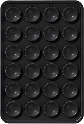 Image of Suction Phone Case, Phone Suction Sticker, Silicone Anti-Slip Silicone Multipurpose Hands-Free Sticky Pads Grip, Videos Mirror Shower (Black)