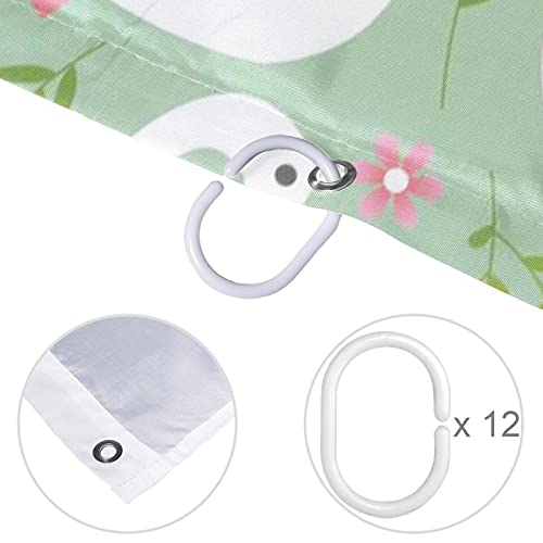Rideau de douche imperméable pour éviter les inondations avec un décor original de cygnes